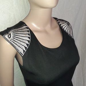 beaded / embellished cutout back bodycon mini dress